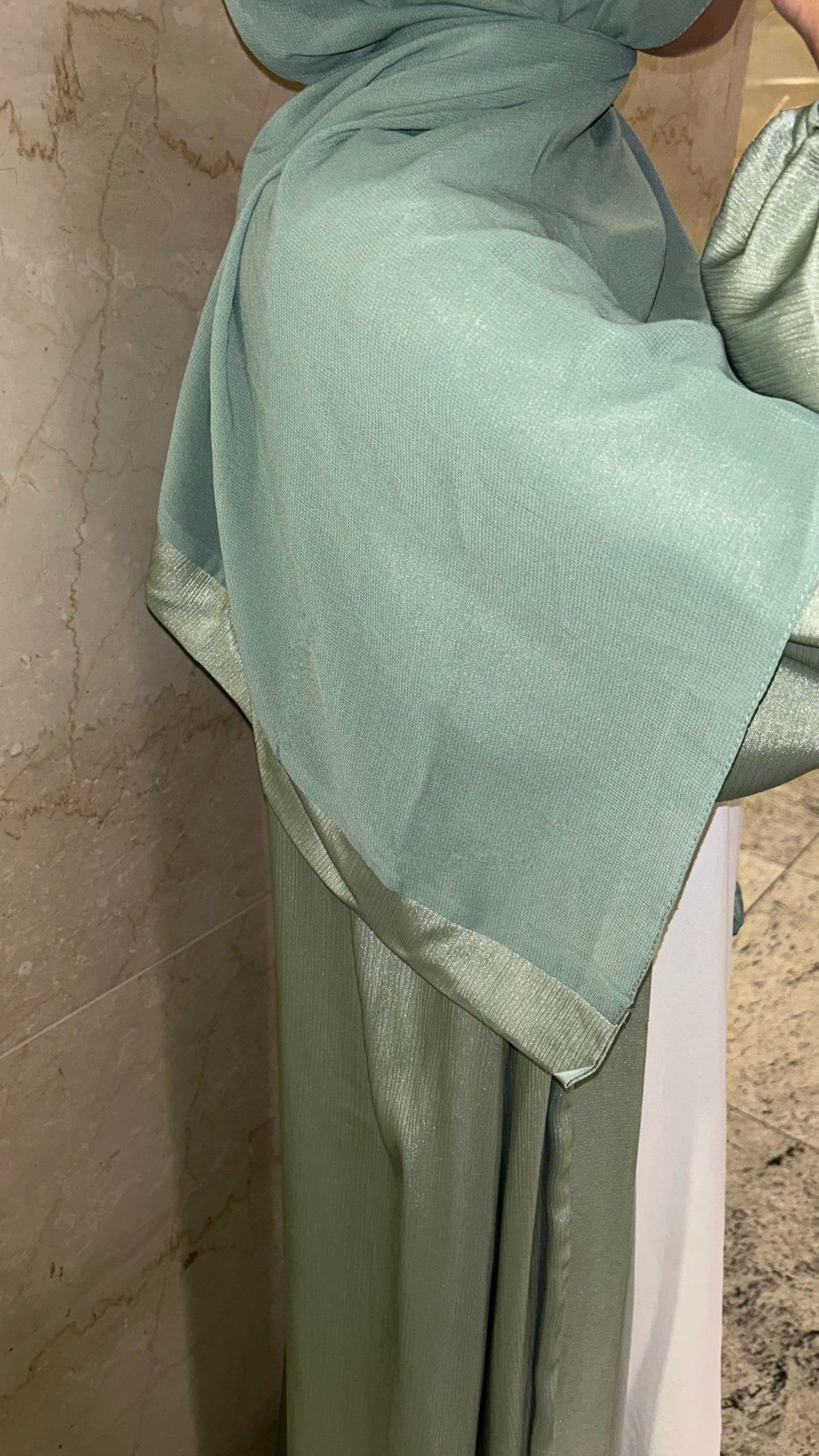 3 piece Mint Green Abaya