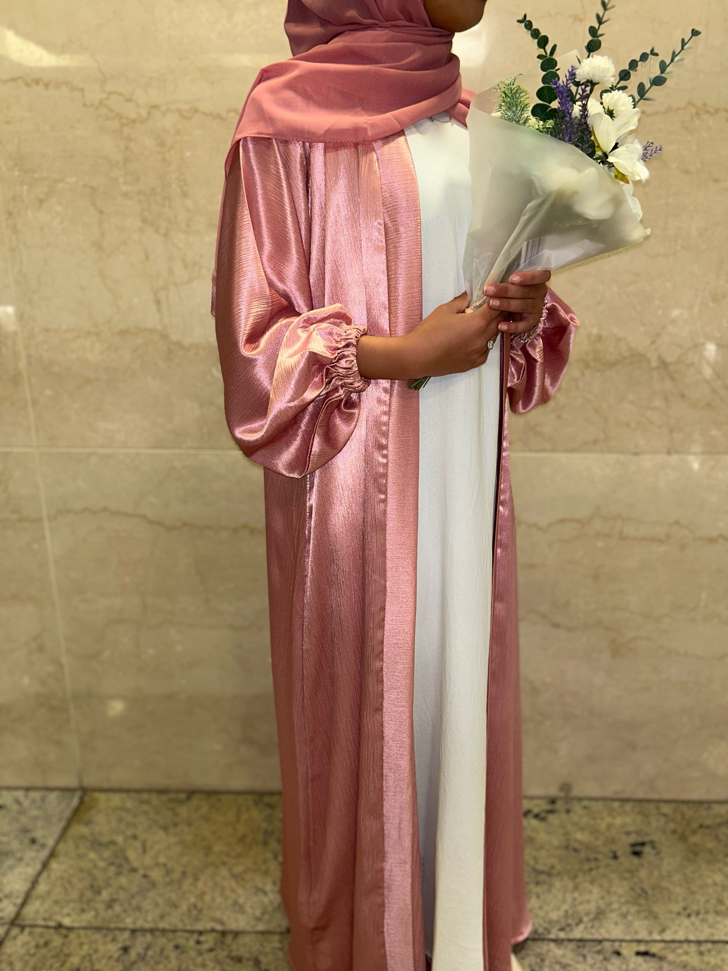 3 piece Pink Abaya